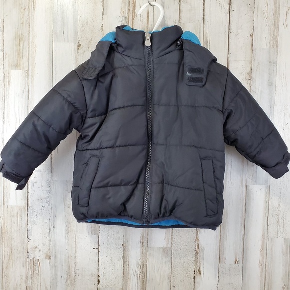5/$25 Athletic Works Boys Jacket Coat 18 Months Black Fleece Lined Quilted W6 - Picture 1 of 6